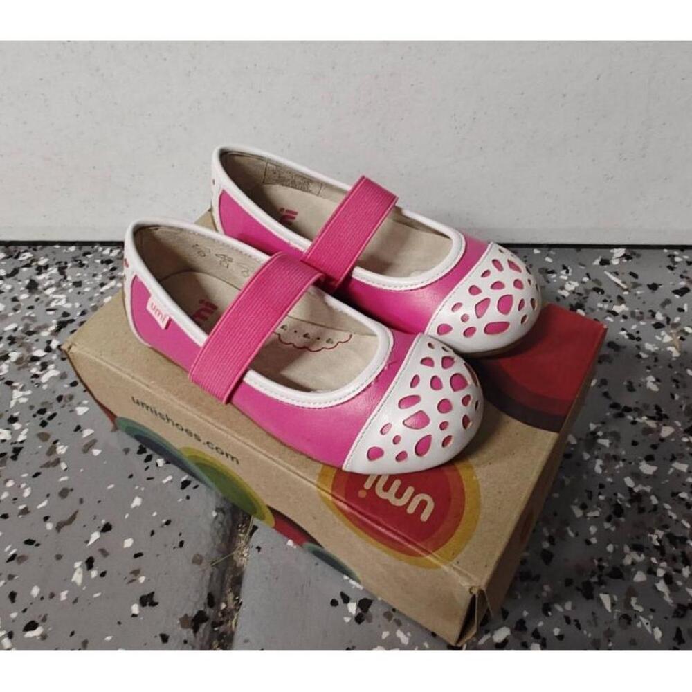 Umi Girls Pink and White Mary Jane Shoes